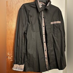 Medium Black and Tan Plaid button down!